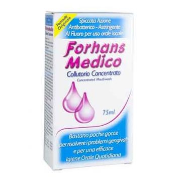 COLLUTORIO CONCENTRATO 75 ml | Senza clorexidina, antibatterico, astringente | FORHANS - Medico