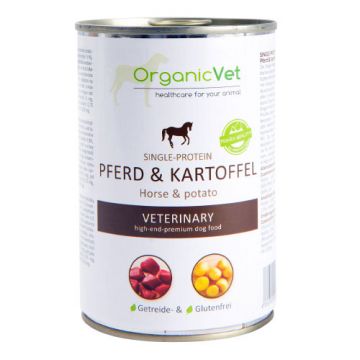 PFERD & KARTOFFEL 400 g  | Cibo umido a base di cavallo e patate per CANI | ORGANIC VET