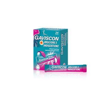 GAVISCON Bruciore e Indigestione | 24 Bustine Menta - 500 mg + 213 mg + 325 mg